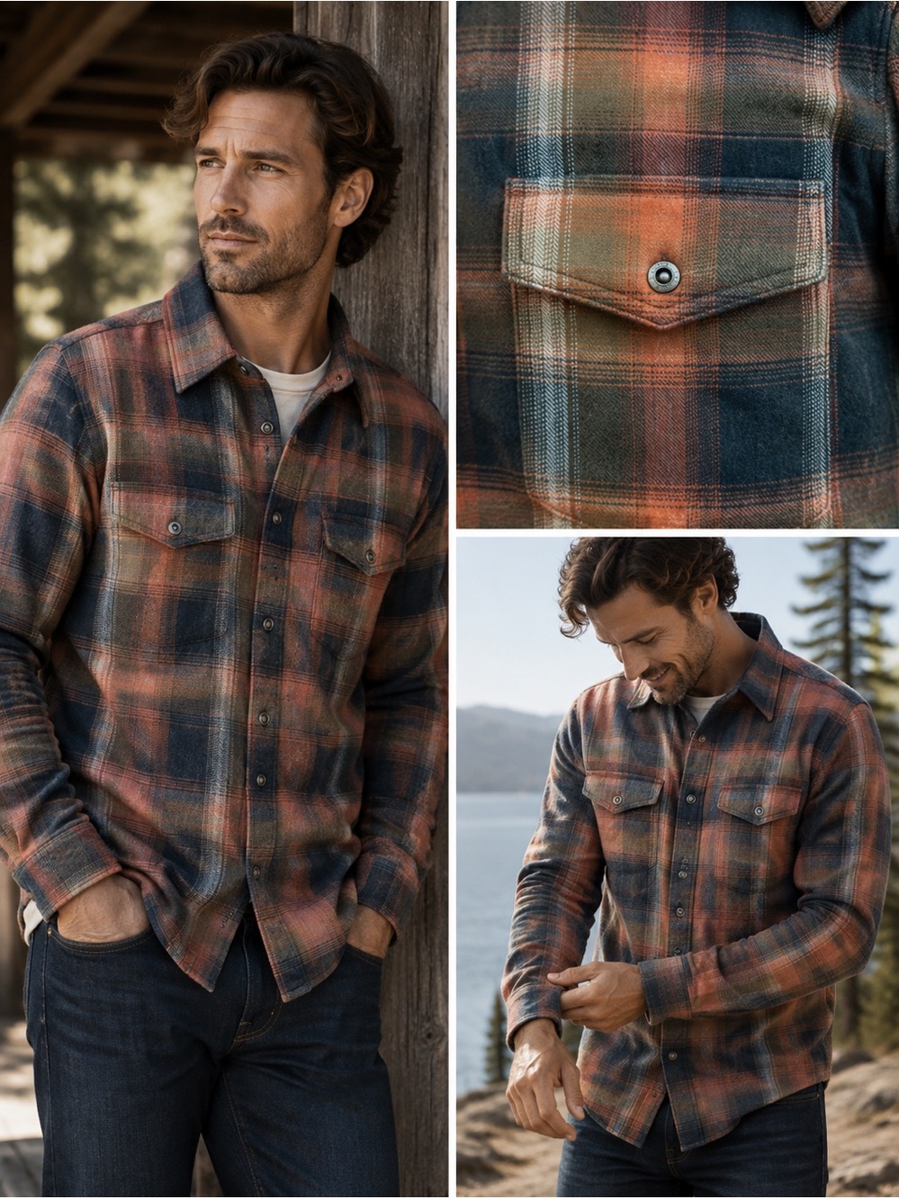 Dakota Grizzly Men’s Plaid Cotton snap button Shirt -Large